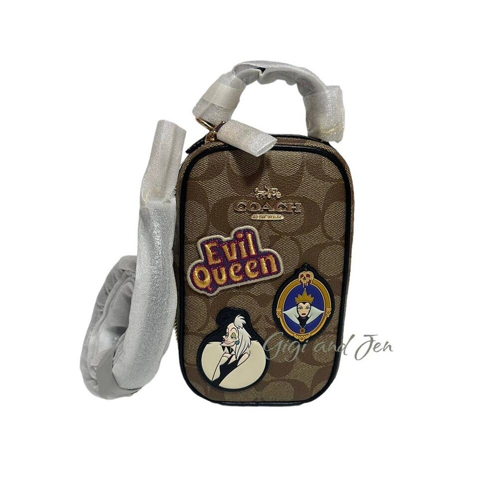 Coach Disney X Coach Eva Phone Crossbody In Signature Canvas With Patches